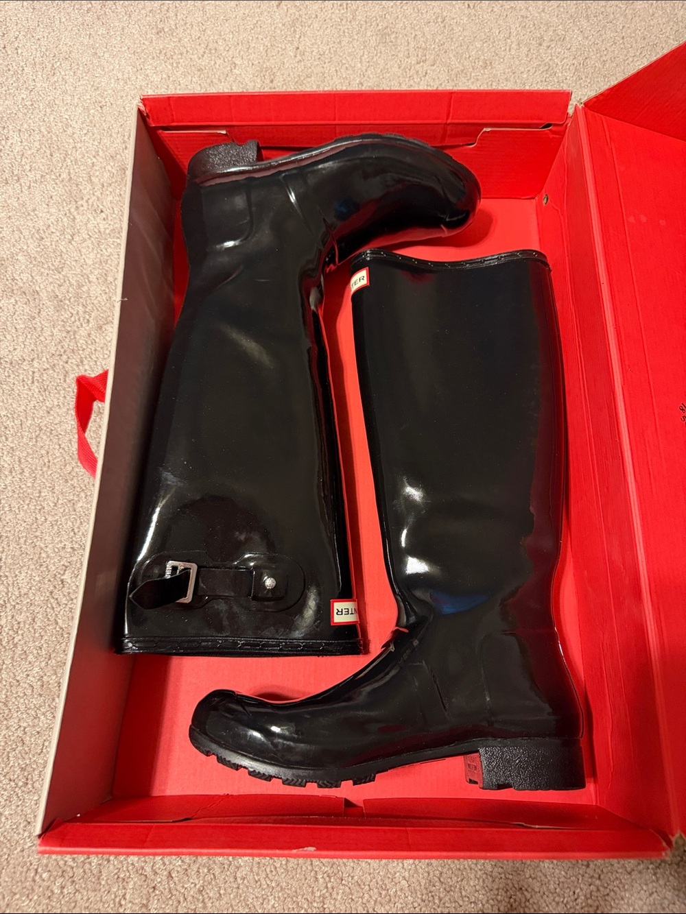 Black Women's Hunter Gloss Rain Boots